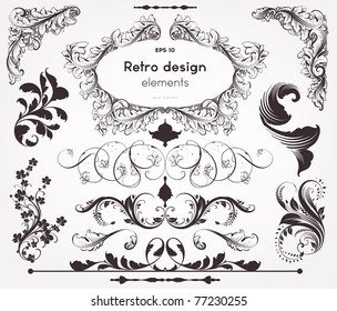 Vector decorative design elements: page decor, frames, banners & ornaments