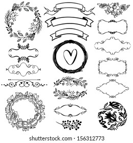 Vector decorative design elements set