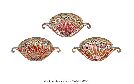 Vector decorative design Paisley, floral elements. Isolated floral design elements in ethnic Oriental style.