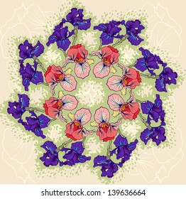 Vector decorative designs of iris flowers?