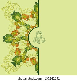 Vector decorative designs of iris flowers