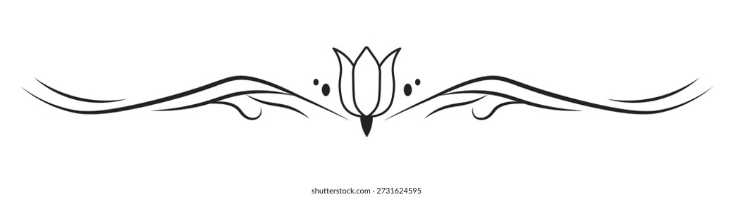 Divisores decorativos de Vector, marcos ornamentales, dibujos de líneas elegantes, divisores vintage, acentos florales, Elementos gráficos, patrones de Vector negro. Elementos para su diseño