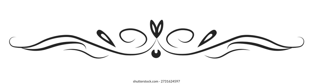 Divisores decorativos de Vector, marcos ornamentales, dibujos de líneas elegantes, divisores vintage, acentos florales, Elementos gráficos, patrones de Vector negro. Elementos para su diseño