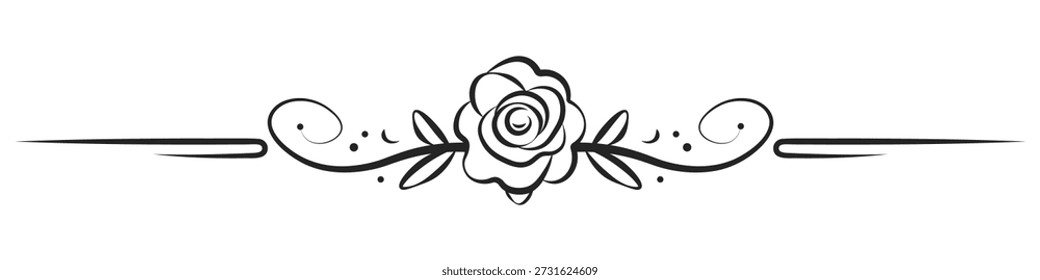 Divisores decorativos de Vector, marcos ornamentales, dibujos de líneas elegantes, divisores vintage, acentos florales, Elementos gráficos, patrones de Vector negro. Elementos para su diseño