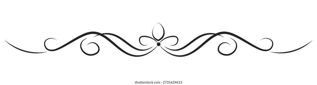 Divisores decorativos de Vector, marcos ornamentales, dibujos de líneas elegantes, divisores vintage, acentos florales, Elementos gráficos, patrones de Vector negro. Elementos para su diseño