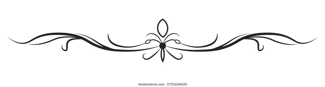Divisores decorativos de Vector, marcos ornamentales, dibujos de líneas elegantes, divisores vintage, acentos florales, Elementos gráficos, patrones de Vector negro. Elementos para su diseño