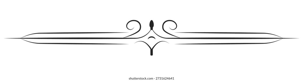 Divisores decorativos de Vector, marcos ornamentales, dibujos de líneas elegantes, divisores vintage, acentos florales, Elementos gráficos, patrones de Vector negro. Elementos para su diseño