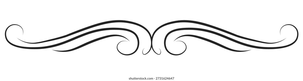 Divisores decorativos de Vector, marcos ornamentales, dibujos de líneas elegantes, divisores vintage, acentos florales, Elementos gráficos, patrones de Vector negro. Elementos para su diseño