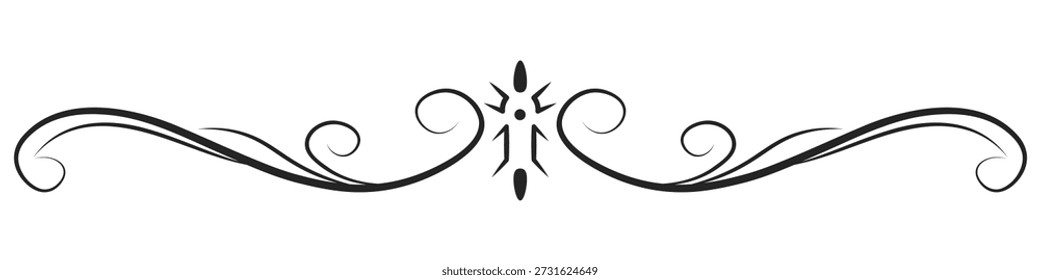 Divisores decorativos de Vector, marcos ornamentales, dibujos de líneas elegantes, divisores vintage, acentos florales, Elementos gráficos, patrones de Vector negro. Elementos para su diseño