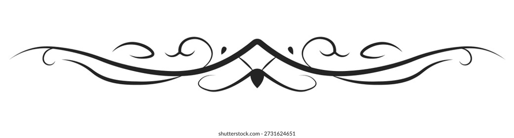 Divisores decorativos de Vector, marcos ornamentales, dibujos de líneas elegantes, divisores vintage, acentos florales, Elementos gráficos, patrones de Vector negro. Elementos para su diseño