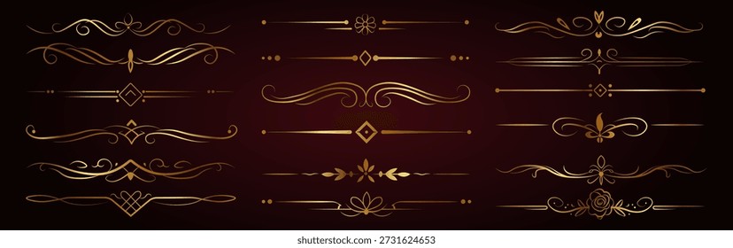 Divisores decorativos de Vector, marcos ornamentales, dibujos de líneas elegantes, divisores vintage, acentos florales, Elementos gráficos, patrones de Vector negro. Elementos para su diseño