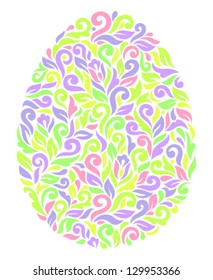 Vector decorative egg, color ornamental pattern, Easter illustration