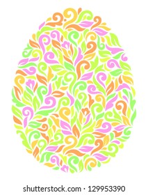Vector decorative egg, color ornamental pattern, Easter illustration