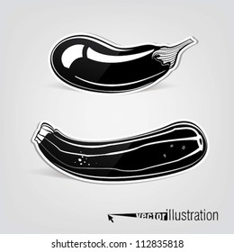 Beringela decorativa vetorial e aboborinha
