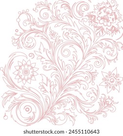 Vector decorative elegant vector seamless pattern design with white background