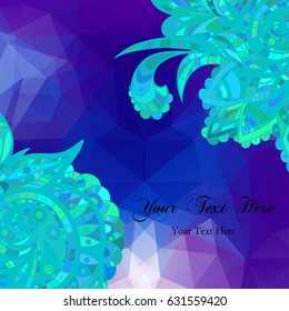  Vector  Decorative element corners. Abstract invitation card. Template wave design for card. Abstract sea background, wave theme pattern, wave ornaments - summer, maritime theme for design