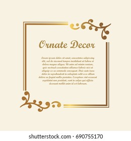 Vector Decorative Element For Design. Frame Template With Place For Text. Fine Floral Border. Lace Decor. Elegant Art For Birthday And Greeting Card, Wedding Invitation.