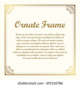 Vector decorative element for design. Frame template with place for text. Fine floral border. Lace decor. Elegant art for birthday and greeting card, wedding invitation.