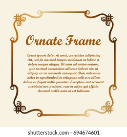 Vector decorative element for design. Frame template with place for text. Fine floral border. Lace decor. Elegant art for birthday and greeting card, wedding invitation.