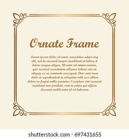 Vector decorative element for design. Frame template with place for text. Fine floral ornamental border. Lace decor. Elegant art for birthday and greeting card, wedding invitation. Ornate corners.