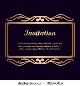 Vector decorative element for design. Frame template with place for text. Fine floral border. Lace decor. Elegant art for birthday and greeting card, wedding invitation.