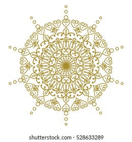 Vector decorative element mandala in gold.