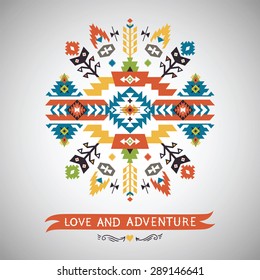 Vector  decorative element on native ethnic style