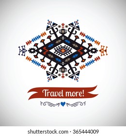 Vector decorative element on native ethnic style