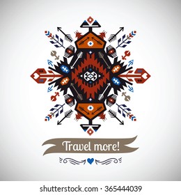 Vector decorative element on native ethnic style