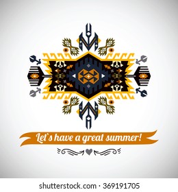 Vector decorative element on native ethnic style