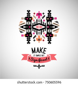 Vector decorative element on native ethnic style