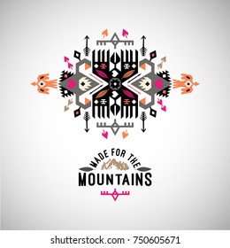 Vector decorative element on native ethnic style