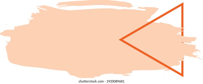 Elemento decorativo vectorial con una mancha de pintura y un marco delgado en naranja.