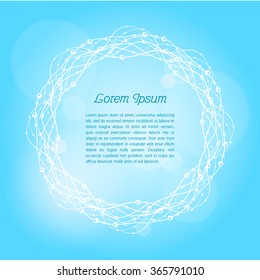 Vector decorative element with wavy lines and bubbles. The pattern can be used as a framework, motif, frame, to design a menu, invitations, cards, text block.