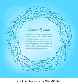 Vector decorative element with wavy lines and bubbles. The pattern can be used as a framework, motif, frame, to design a menu, invitations, cards, text block.