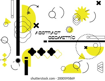 Vector decorative elements of black and yellow colors