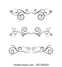 Vector decorative elements, borders and page decoration.