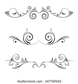 Vector decorative elements, borders and page decoration.