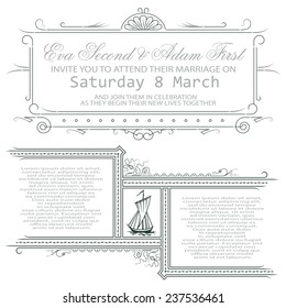 Vector decorative elements for the design of diploma, advertisements, envelope, wedding  and other invitations or greeting cards  