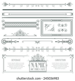 Vector decorative elements for the design of diploma, advertisements, envelope, wedding  and other invitations or greeting cards  