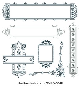 Vector decorative elements for the design of diploma, advertisements, envelope, wedding  and other invitations or greeting cards  