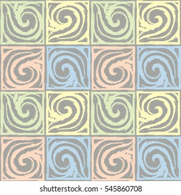 Vector decorative elements seamless pattern, chalk drawn, pastel colors.