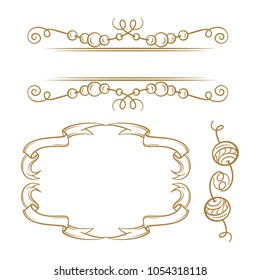 Vector decorative elements set. Vinrage and boho style.