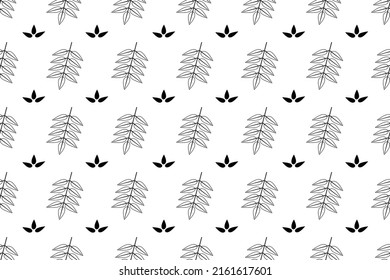 Vektor dekoratives ethnisches Blatt. Blumenmuster. Nahtloses einfaches Motiv mit zarten Blättern von Willow. Nahtlose Textur für Calico, Textilien, Stoffe, Tapeten. Vektorgrafik 