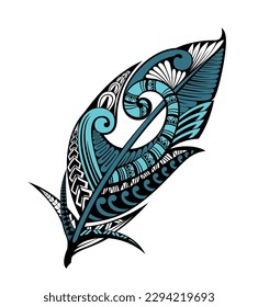 Vector  Decorative Feather, Tribal design, Tattoo