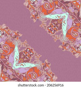 Vector decorative floral background, illustration with gorgeous ornamental frame.