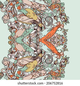 Vector decorative floral background, illustration with gorgeous ornamental frame.