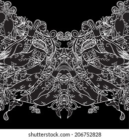 Vector decorative floral background, illustration with gorgeous ornamental frame.