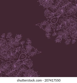 Vector decorative floral background, illustration with gorgeous ornamental frame.