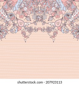 Vector decorative floral background, illustration with gorgeous ornamental frame.